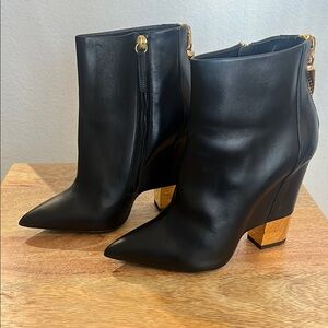 Giuseppe Zanotti Black Boots with Gold Accents 39.5